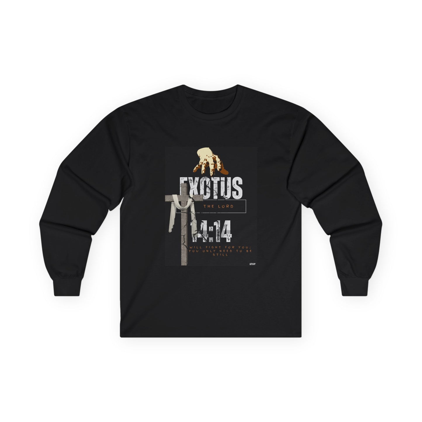 EXOTUS/ Long Sleeve Tee, Unisex Ultra Cotton, Biblical Apparel, Exodus 14:14, Christian Gift, Spiritual Fashion, Inspirational Shirt