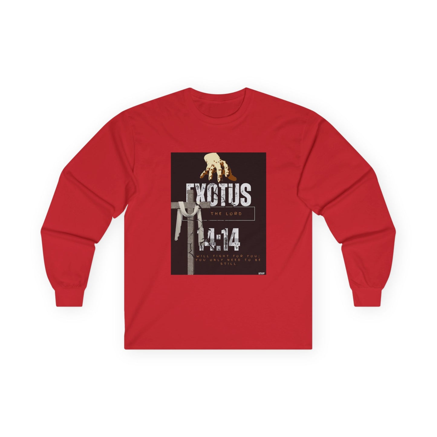 EXOTUS/ Long Sleeve Tee, Unisex Ultra Cotton, Biblical Apparel, Exodus 14:14, Christian Gift, Spiritual Fashion, Inspirational Shirt