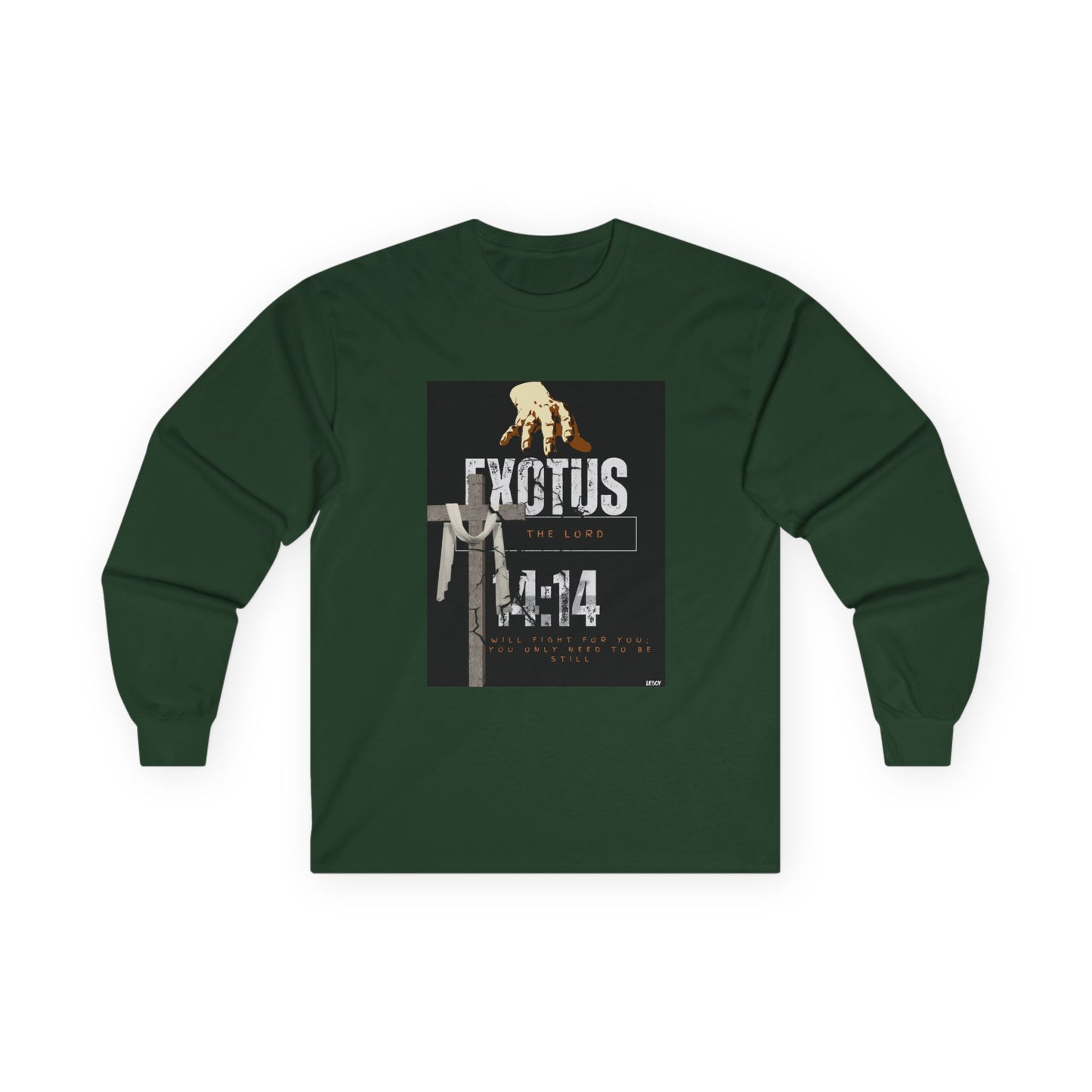 EXOTUS/ Long Sleeve Tee, Unisex Ultra Cotton, Biblical Apparel, Exodus 14:14, Christian Gift, Spiritual Fashion, Inspirational Shirt
