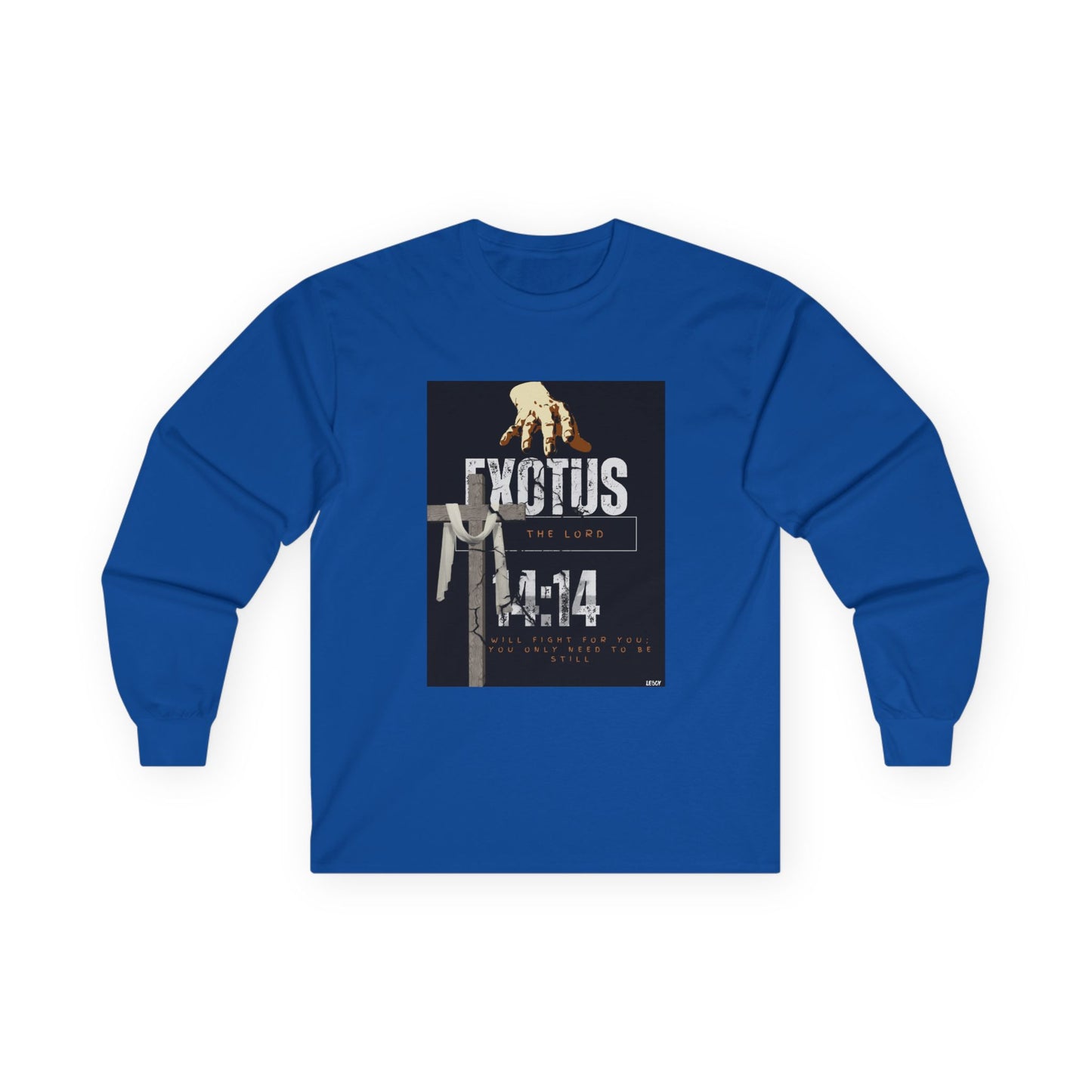 EXOTUS/ Long Sleeve Tee, Unisex Ultra Cotton, Biblical Apparel, Exodus 14:14, Christian Gift, Spiritual Fashion, Inspirational Shirt