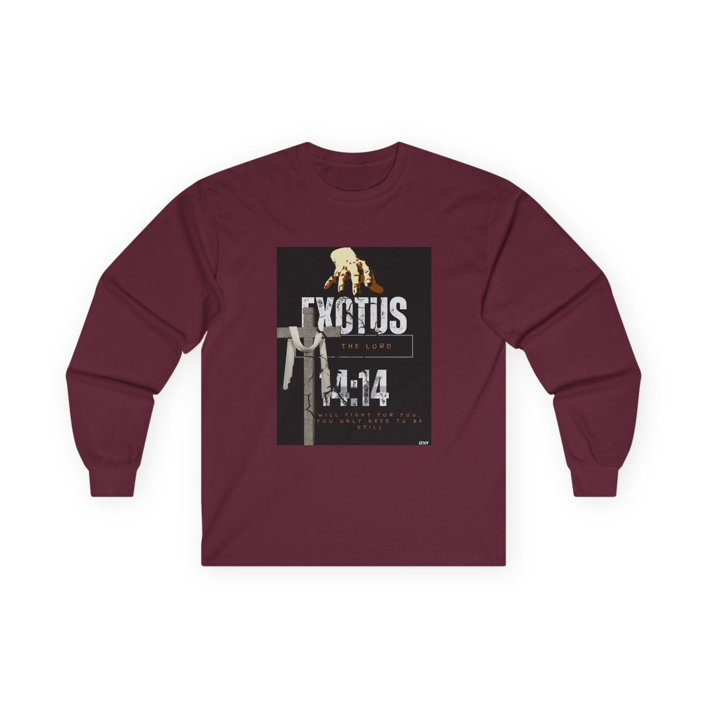 EXOTUS/ Long Sleeve Tee, Unisex Ultra Cotton, Biblical Apparel, Exodus 14:14, Christian Gift, Spiritual Fashion, Inspirational Shirt