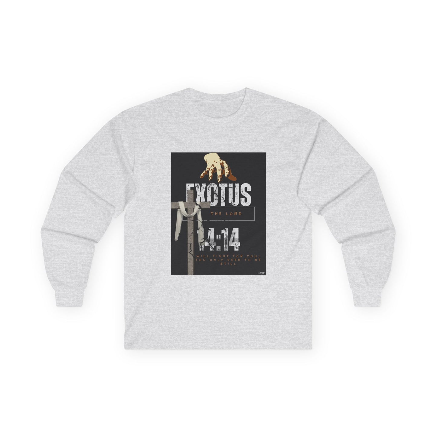 EXOTUS/ Long Sleeve Tee, Unisex Ultra Cotton, Biblical Apparel, Exodus 14:14, Christian Gift, Spiritual Fashion, Inspirational Shirt