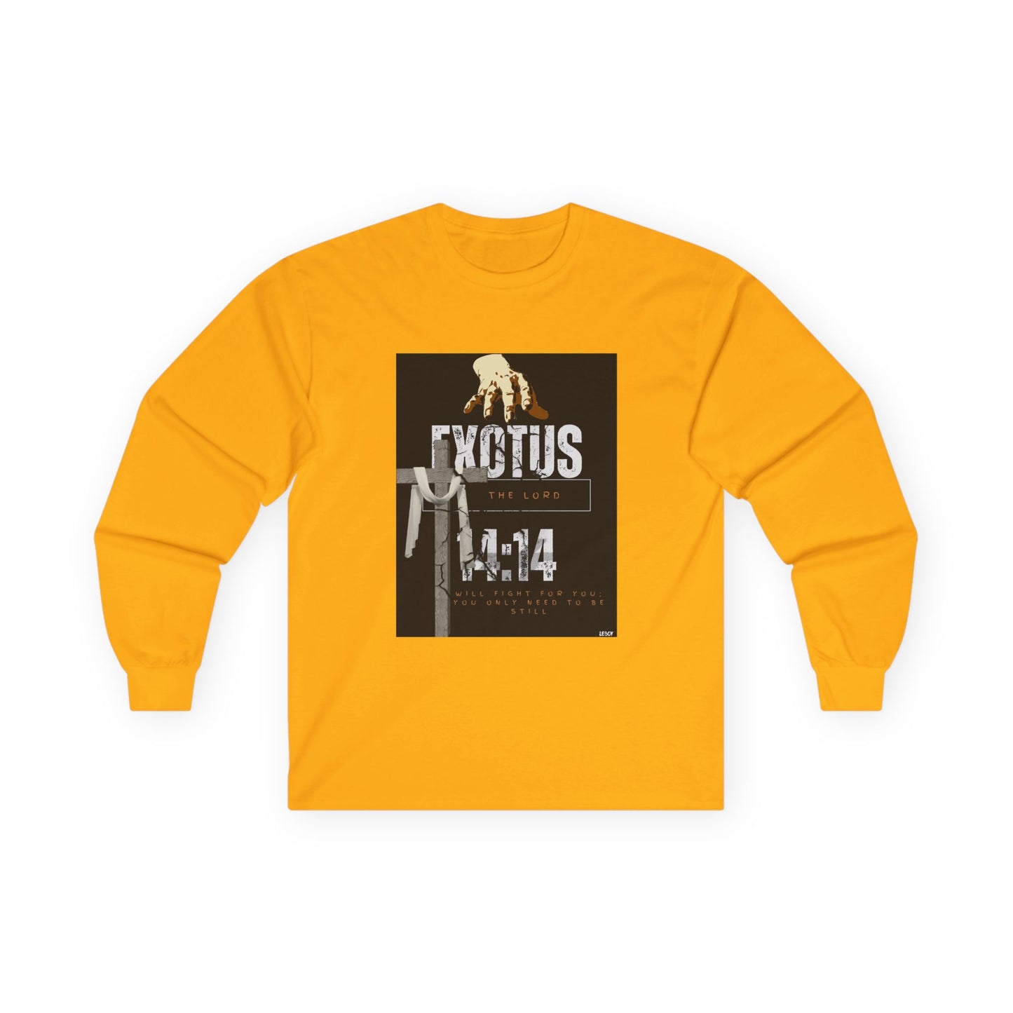 EXOTUS/ Long Sleeve Tee, Unisex Ultra Cotton, Biblical Apparel, Exodus 14:14, Christian Gift, Spiritual Fashion, Inspirational Shirt