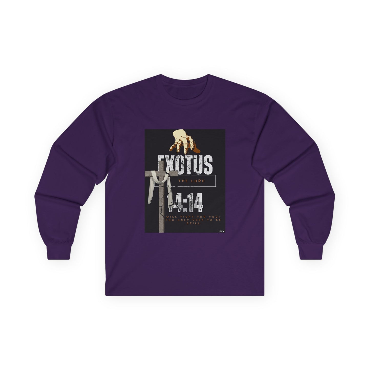 EXOTUS/ Long Sleeve Tee, Unisex Ultra Cotton, Biblical Apparel, Exodus 14:14, Christian Gift, Spiritual Fashion, Inspirational Shirt