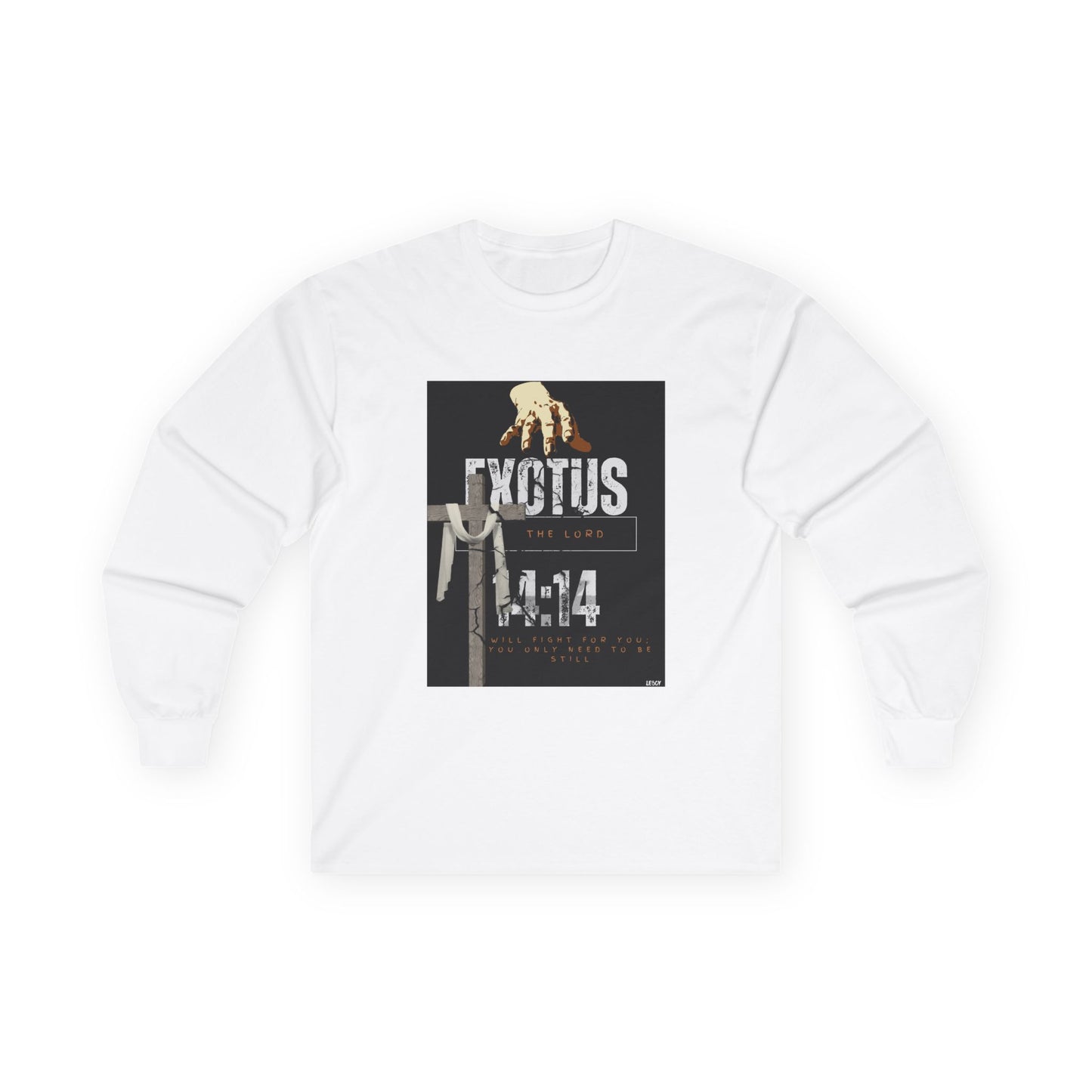 EXOTUS/ Long Sleeve Tee, Unisex Ultra Cotton, Biblical Apparel, Exodus 14:14, Christian Gift, Spiritual Fashion, Inspirational Shirt