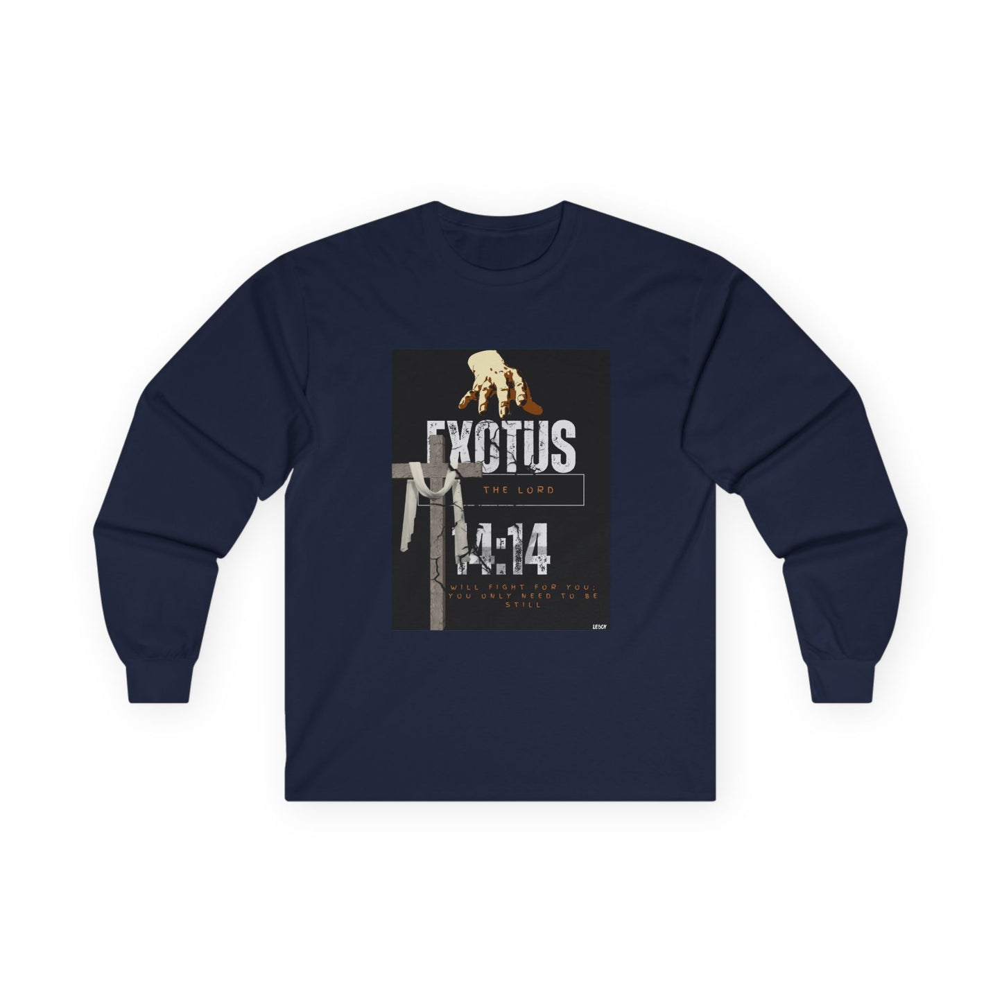 EXOTUS/ Long Sleeve Tee, Unisex Ultra Cotton, Biblical Apparel, Exodus 14:14, Christian Gift, Spiritual Fashion, Inspirational Shirt
